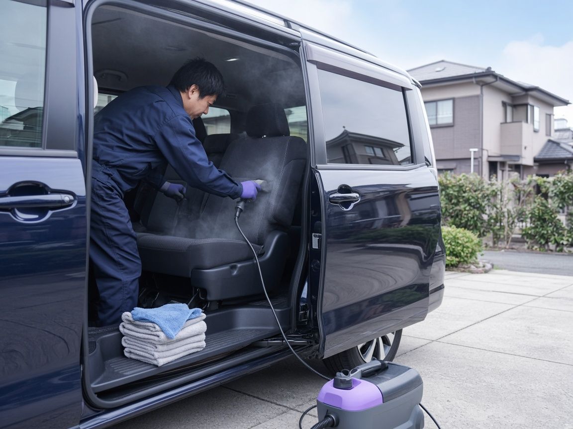 車内クリーニングの現場